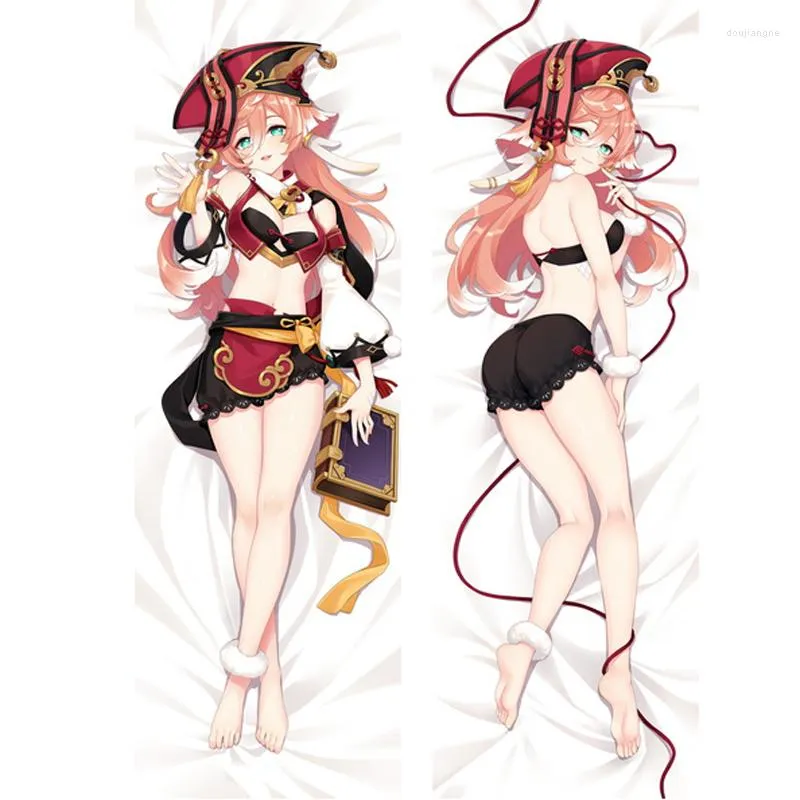 Kussensloop anime yan fei dakimakura game genhin impact yanfei cosplay fullbody knuffelen kussencase perzikkin lange kussenomslag