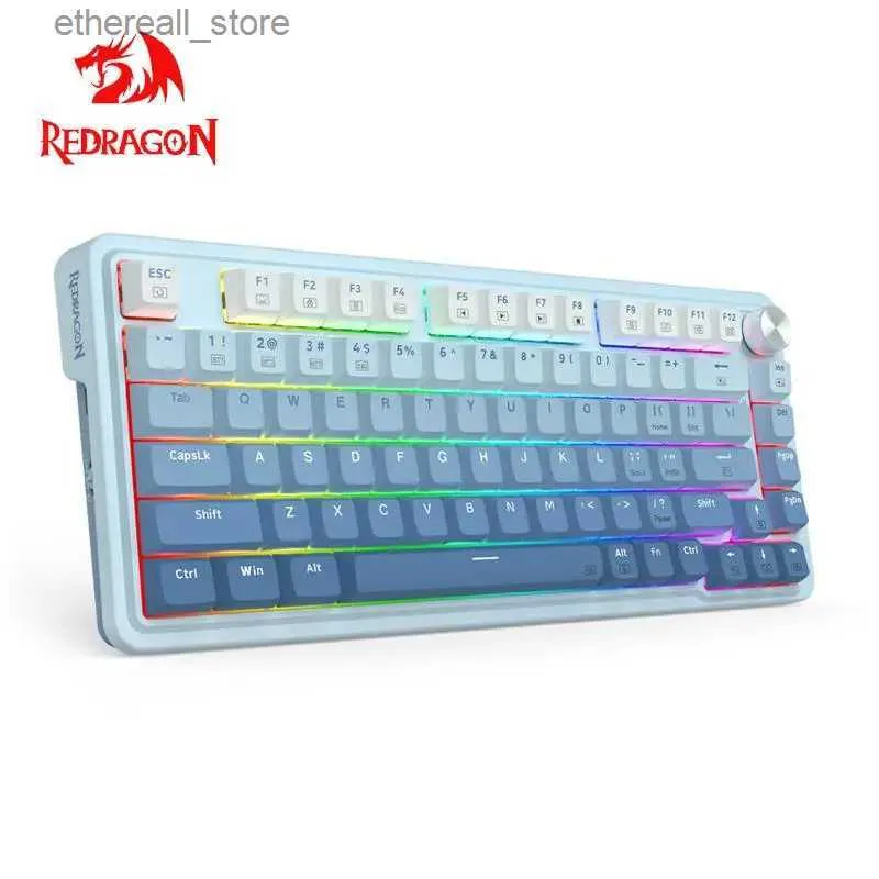 Teclados REDRAGON KS82 RGB USB Teclado Mecânico para Jogos Suporte Bluetooth Sem Fio 2.4G 3 Modo Gamer 82 Teclas para Computador PC Laptop Q231121