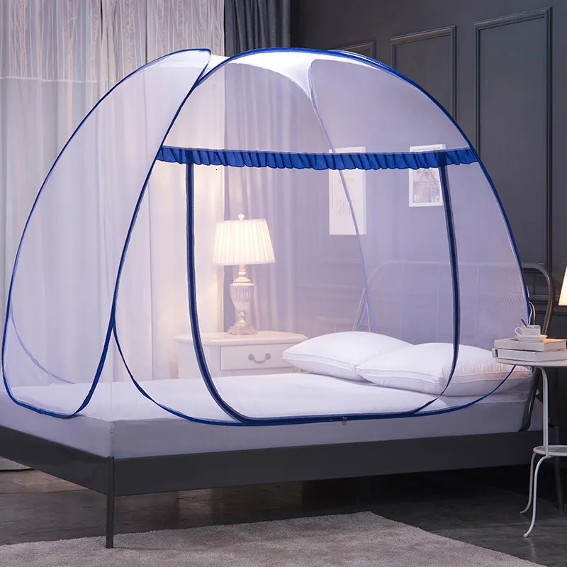 Myggnät Mongolisk Yurt Portable InstallationFree foldbar hushålls Antifall Encryption DoubleLayer Ventilation Tält 230420