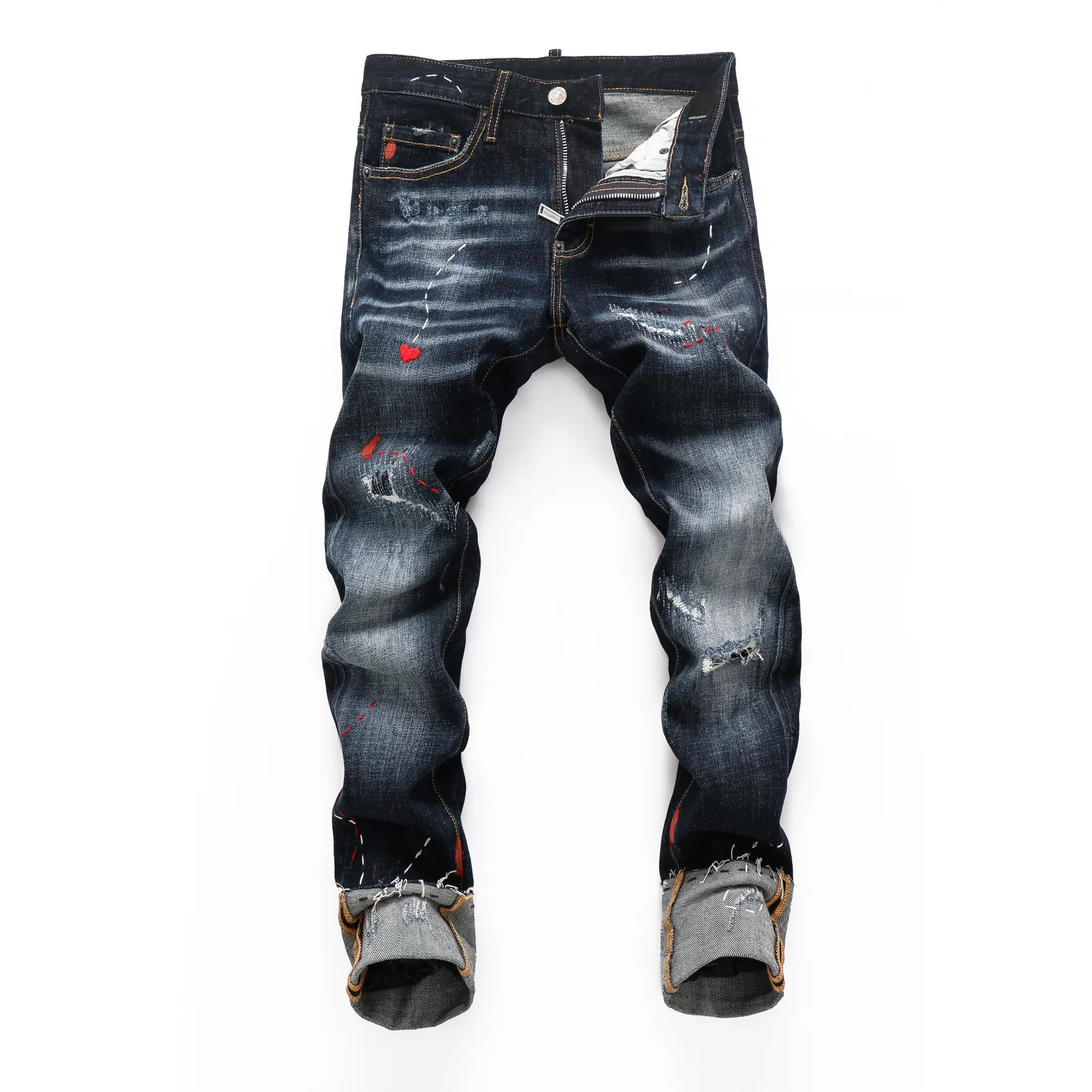 DSQ PHANTOM TURTLE Hommes Jeans Hommes Designer Italien Jeans Skinny Ripped Cool Guy Causal Trou Denim Marque De Mode Fit Jeans Hommes Pantalon Lavé 65282