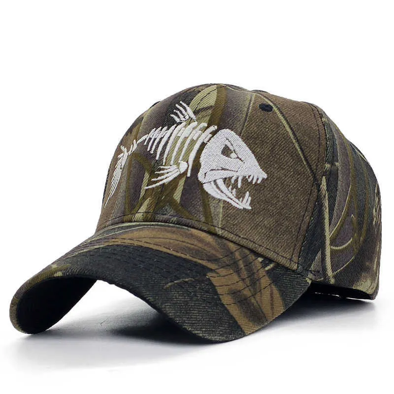 Embroidered Fish Bone Hunting Baseball Cap For Men Camouflage Hunting And Fishing  Hat For Summer Casual Wear J230421 From Us_nevada, $7.94