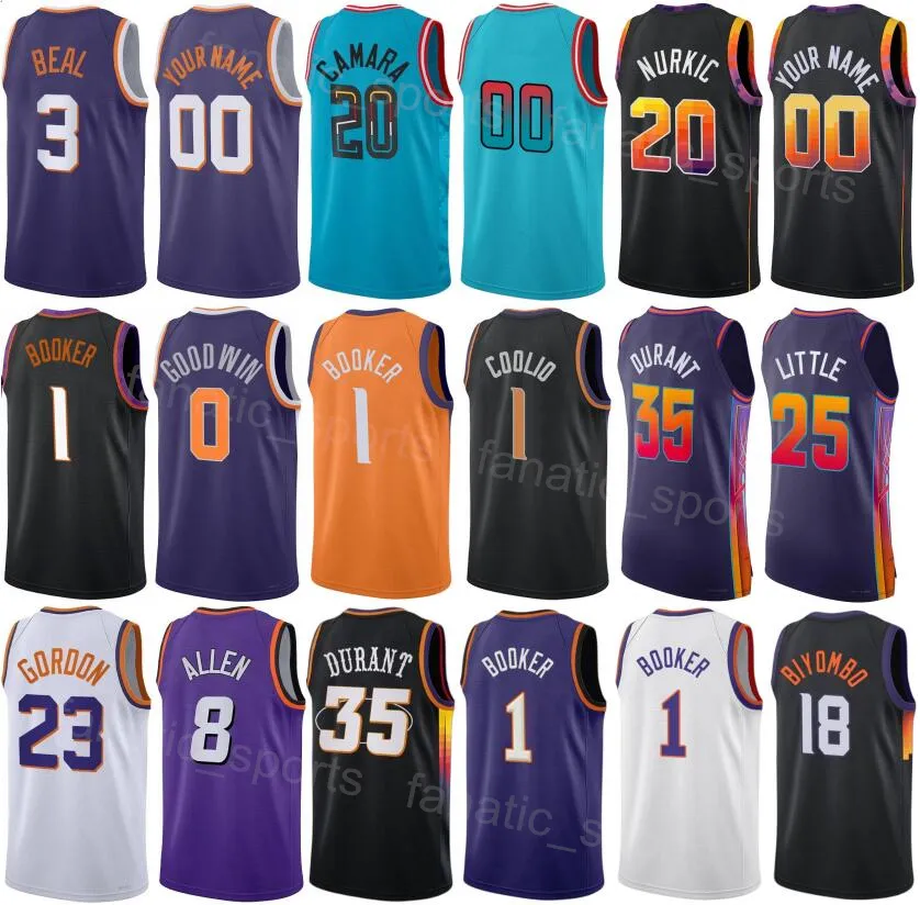 Printed Basketball Man Women Nassir Little Jersey 25 Josh Okogie 2 Drew Eubanks 14 Keita Bates-Diop 21 Jusuf Nurkic 20 Grayson Allen 8 City Black White Orange Purple