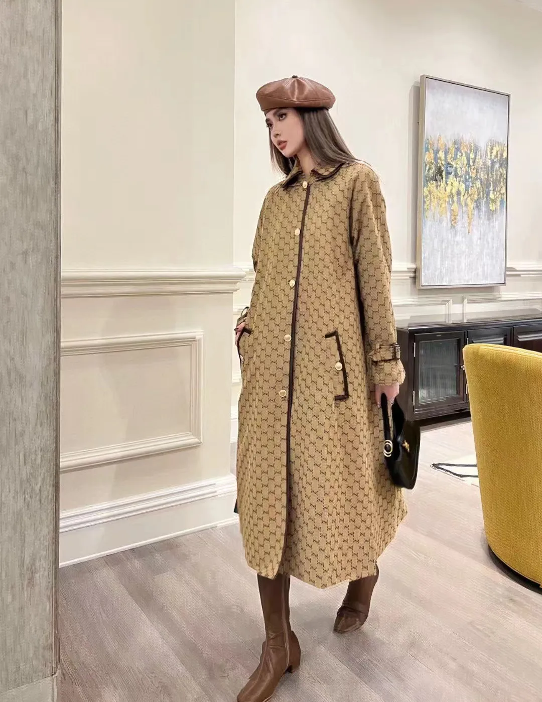 Luxury Reversible Trench Coat Designer Women s Windbreaker Jacket