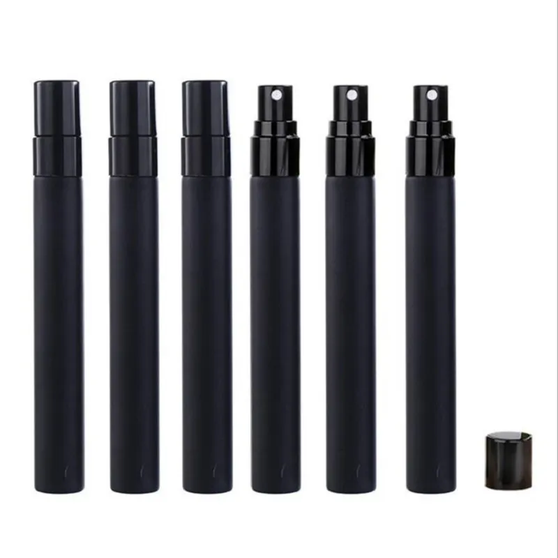 5 ml 10 ml High-End-tragbare Parfümflasche aus Glas, abnehmbare, mattschwarze Reisespray-Mini-Leerduftflaschen