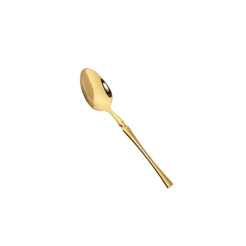 Juego de cubiertos dorados para 6 cubiertos modernos juego de cubiertos de  acero inoxidable 1810 24 piezas incluye cuchillos tenedores y cucharas