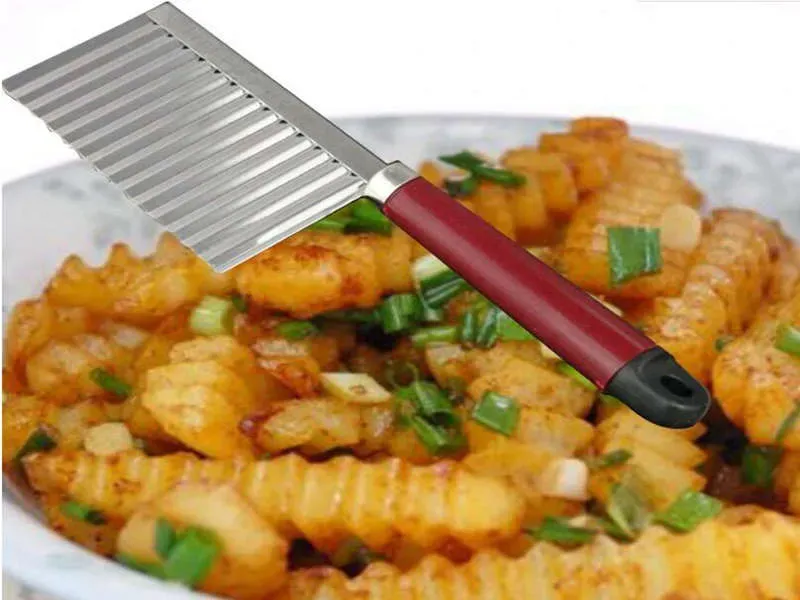 Keuken Groente Aardappel Wortel Chip Blade Frietjes Snijders Aardappeldeeg Golven Crinkle Slicer ZZ