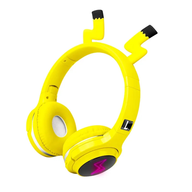 Söta barn Bluetooth 5.0 Headset 7 Färger LED Hörlurar Stöd SD -kort Audio Cable -hörlurar för Boy Girl Gift Children