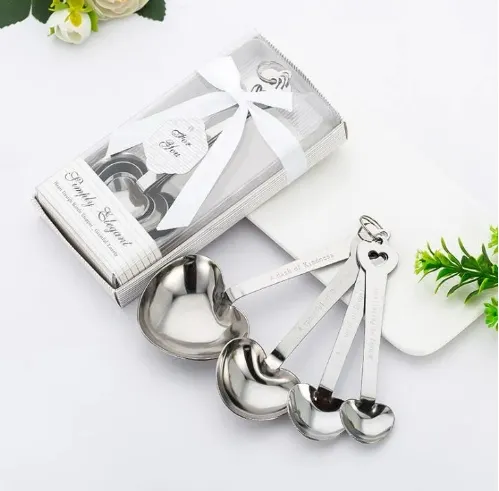 Souvenir Wedding Heart Spoon With Box Dinner Favor Stainless steel Spoon Birthday Party Baby Shower Favors Valentine's Gift Free Shipping 466Q