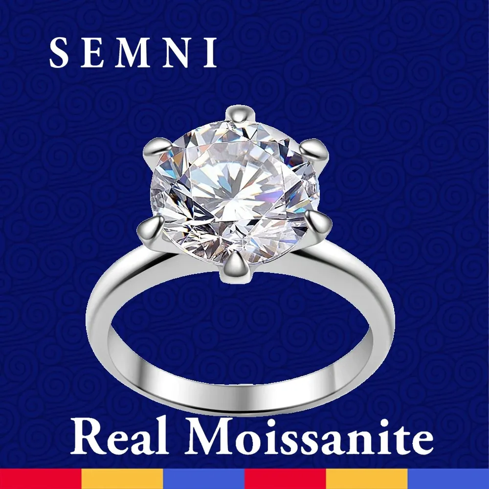 خواتم الزفاف SEMNI 05CT50CT Diamond Ruby Ring للنساء الياقوت 925 Sterling Silver Love Love Breath Free 231120