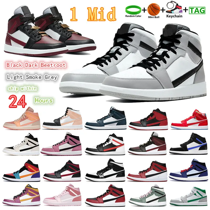 1 Scarpe da basket da uomo medio Bianco Nero Rosa Lupo Grigio Alluminio Sneakers da uomo UNC profondo blu royal Kentucky Blue Barcelona scarpe da ginnastica da donna