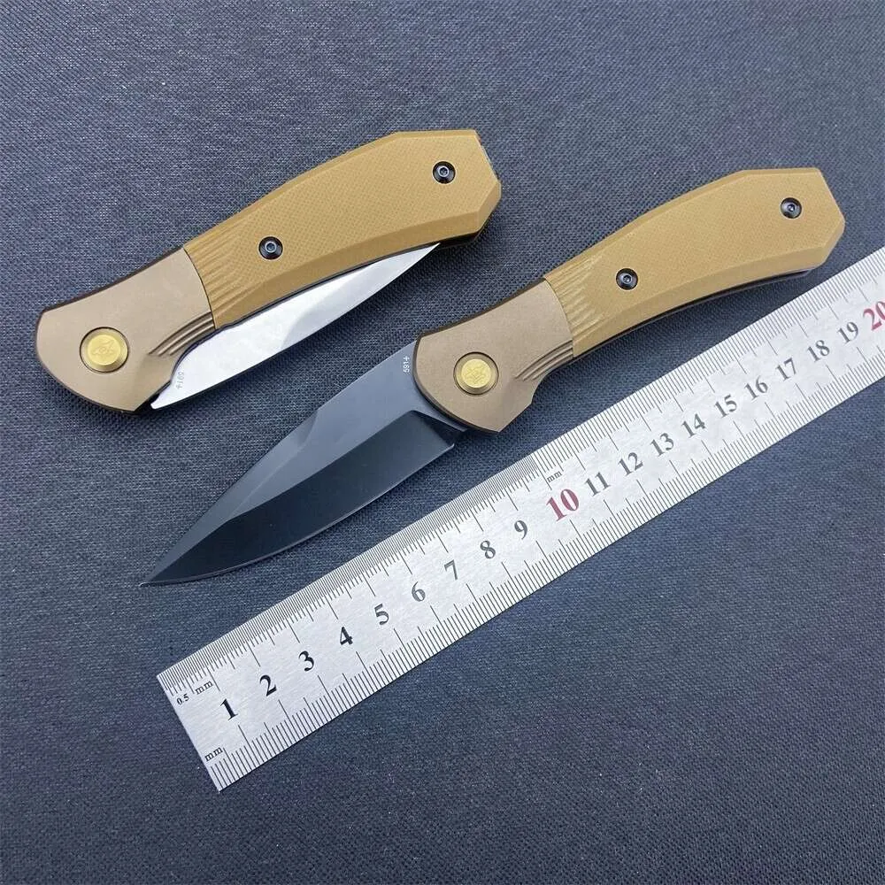 جديد AU.TO BK 591 نموذج التحول 3 "S35VN نقطة Drop Plain Blade Brown G10 Handle Handle Cknife Outdoor Survival Polding