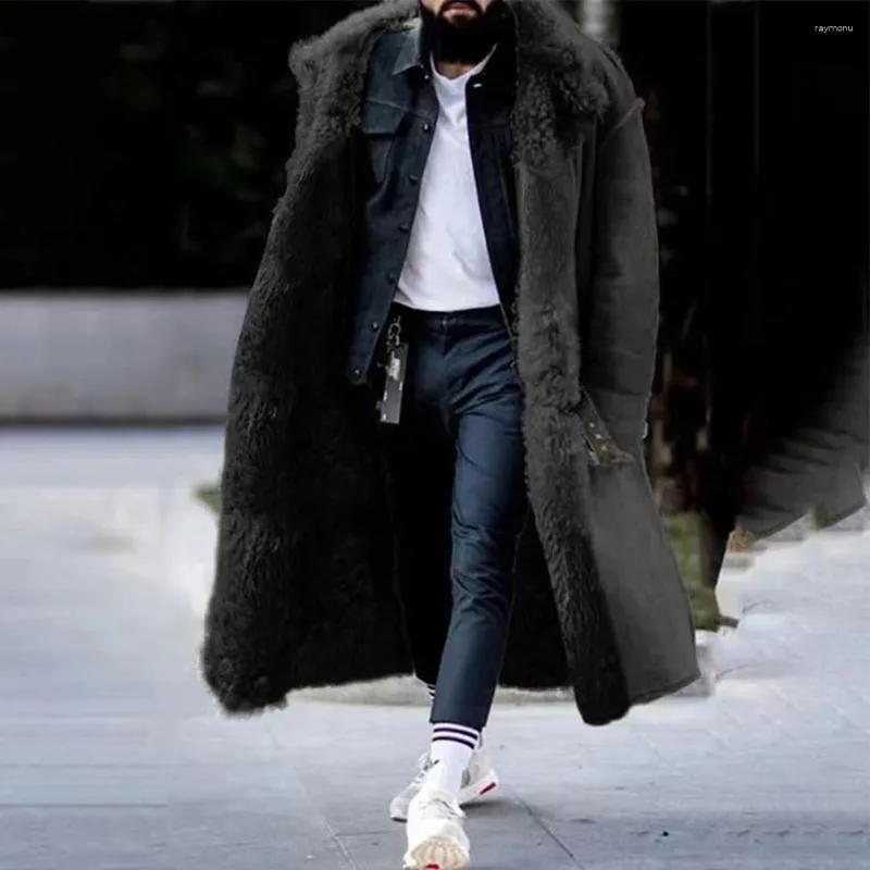 Vestes pour hommes élégant quotidien vacances hommes veste décontracté polaire imitation cuir vêtements d'extérieur légèrement extensible couleur unie