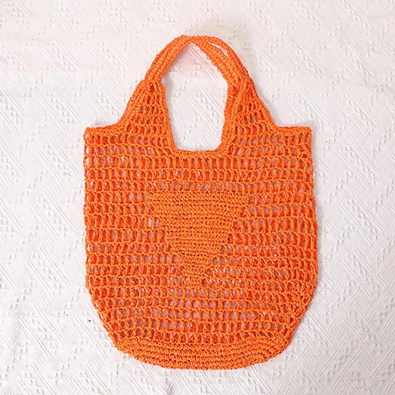 Sacs de soirée polyvalent grande capacité évidé sac de paille mode couleur bonbon une épaule fourre-tout Portable plage pour les femmes