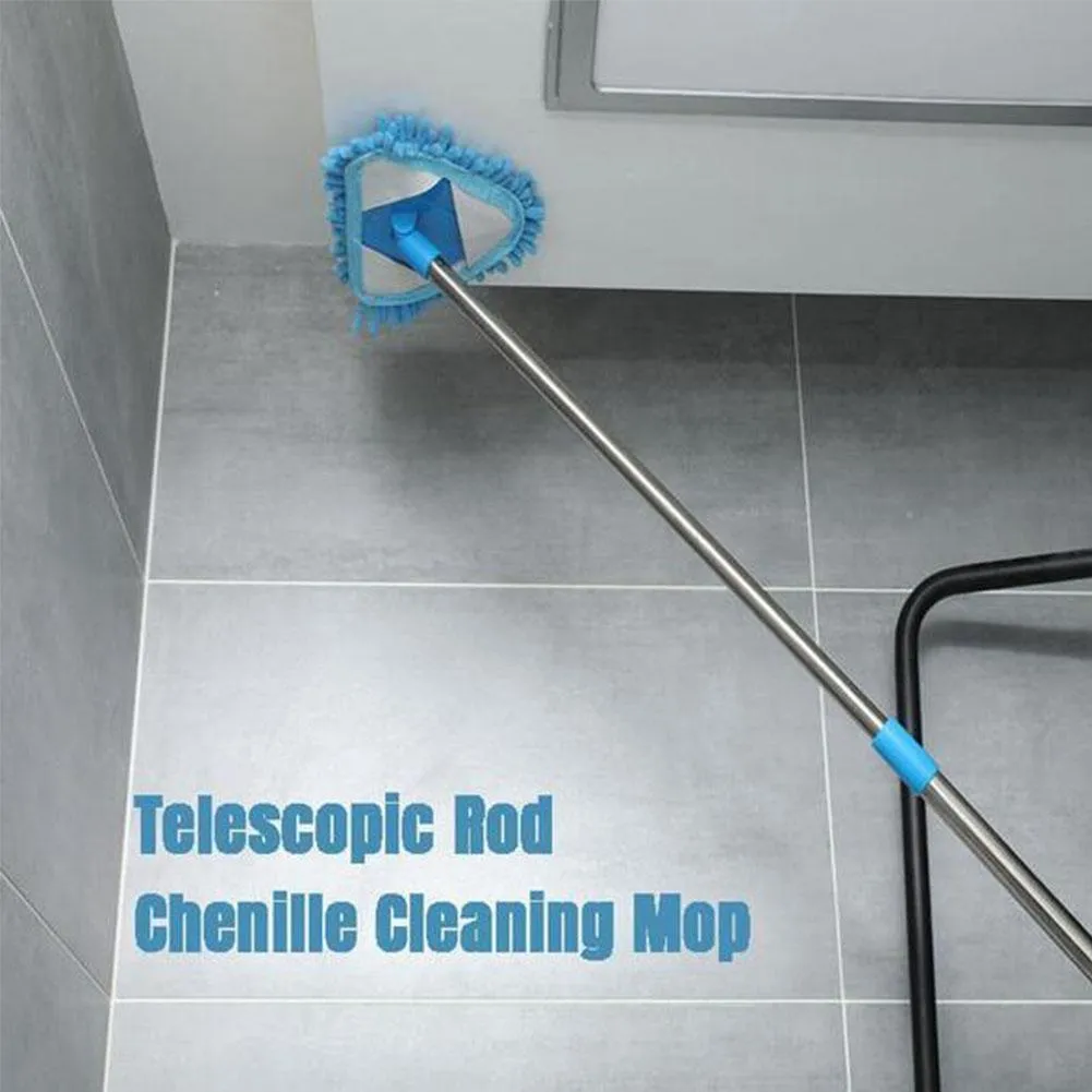 Hand Push Sweepers 180 Degree Rotatable Adjustable Triangular Cleaning Mop Home Wall Ceiling Floor 230421