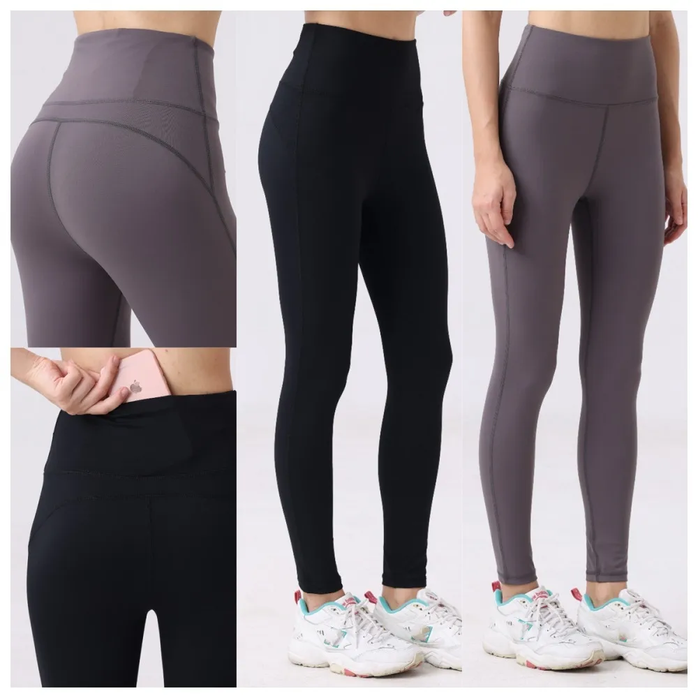 LU-08 Justera kvinnors sportbyxor Yoga Leggings Gymkläder Running Tights Fitness Fashion JOGGERS KVINNOR SVÄTTER AKTIV AKTIVER+Gratis pannband