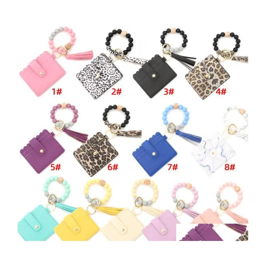 Favor Favor Fashion PU Leather Bracelet Wallet Keychain Presentes Tizelas Boleteira Bolsa Card Sile