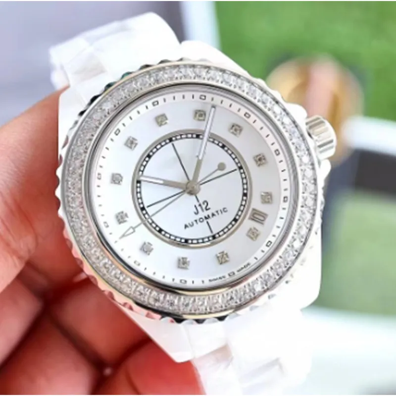 Gold Diamond Watch For Men And Women 33mm And 38mm Ceramic Quartz