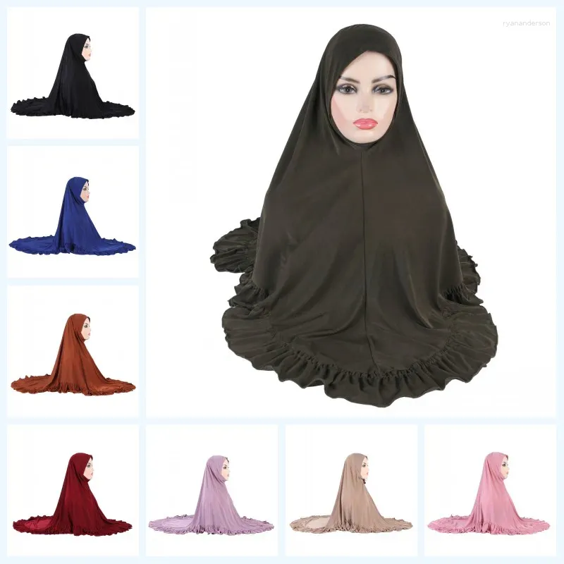 Sjaals Arabische Vrouwen Hijab Moslim Tulband Islamitische Khimar Mode Verstoorde Slijtage Direct Instant Solid Elastische Lange Sjaals