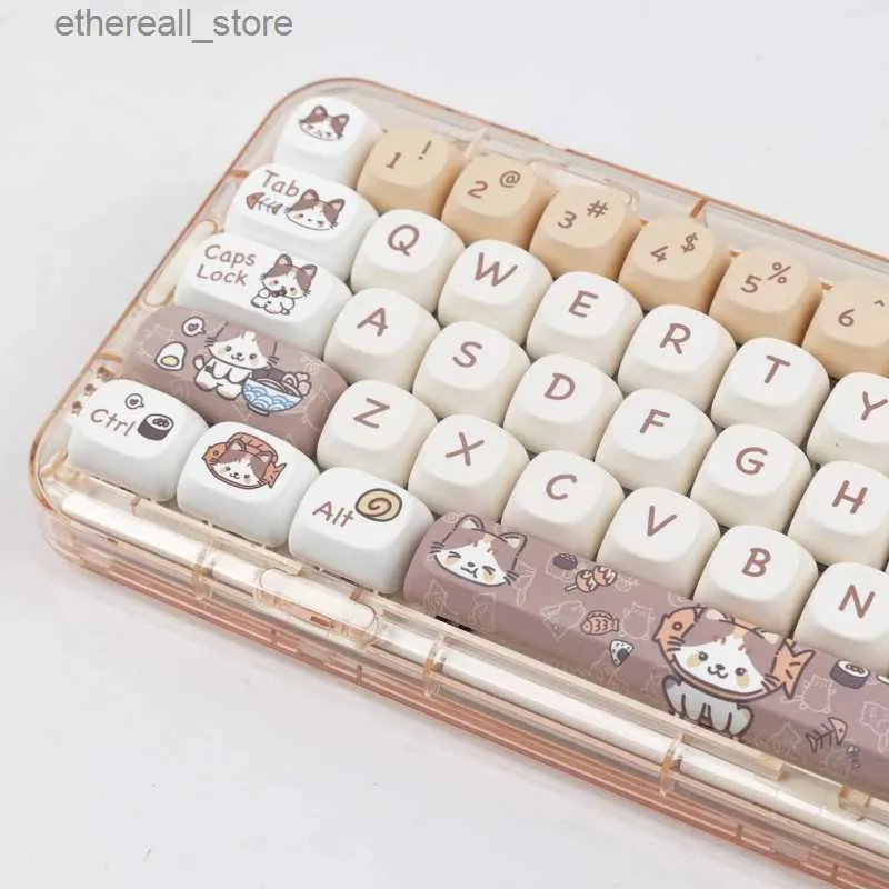 Toetsenborden 1 set GMK 142 toetsen Meow Eats Japanese Food MOA Profile Key Cap MAC Square Thermal Sublimation Mechanical Keyboard Keycaps Q231121