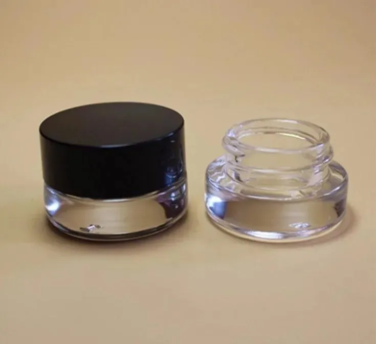 500 x 3 g Flasche Traval, kleines Creme-Make-up-Glas mit Aluminiumdeckel, weißes PE-Pad, 3 ml, 1/10 Unzen, Kosmetikverpackung, Glas