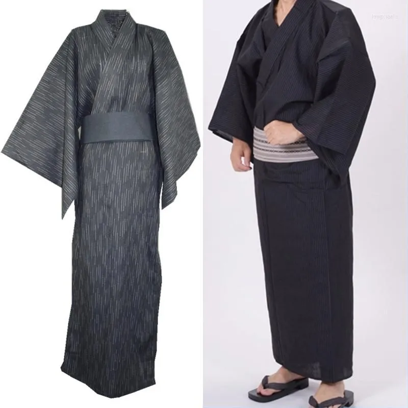 Hommes vêtements de nuit hommes japonais Kimono Yukata peignoir pyjamas coton Robe vêtements Long été
