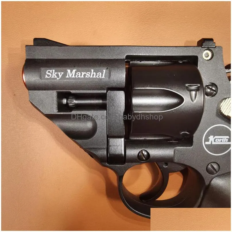 korth sky marshal 9mm revolver toy pistol handgun blaster soft bullet toy gun shooting model for adults boys birthday gifts cs