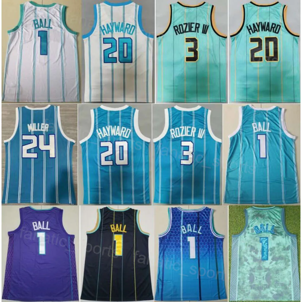 Teambasketbal Brandon Miller Jerseys 24 Man City LaMelo Ball 1 Terry Rozier III 3 Gordon Hayward 20 Earned Association Borduursel Kleur Ademend Topkwaliteit