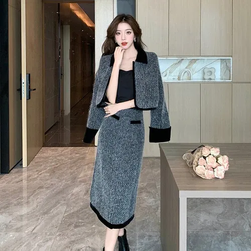Korean Tweed Two Piece Set: High Quality, Small Fragrance