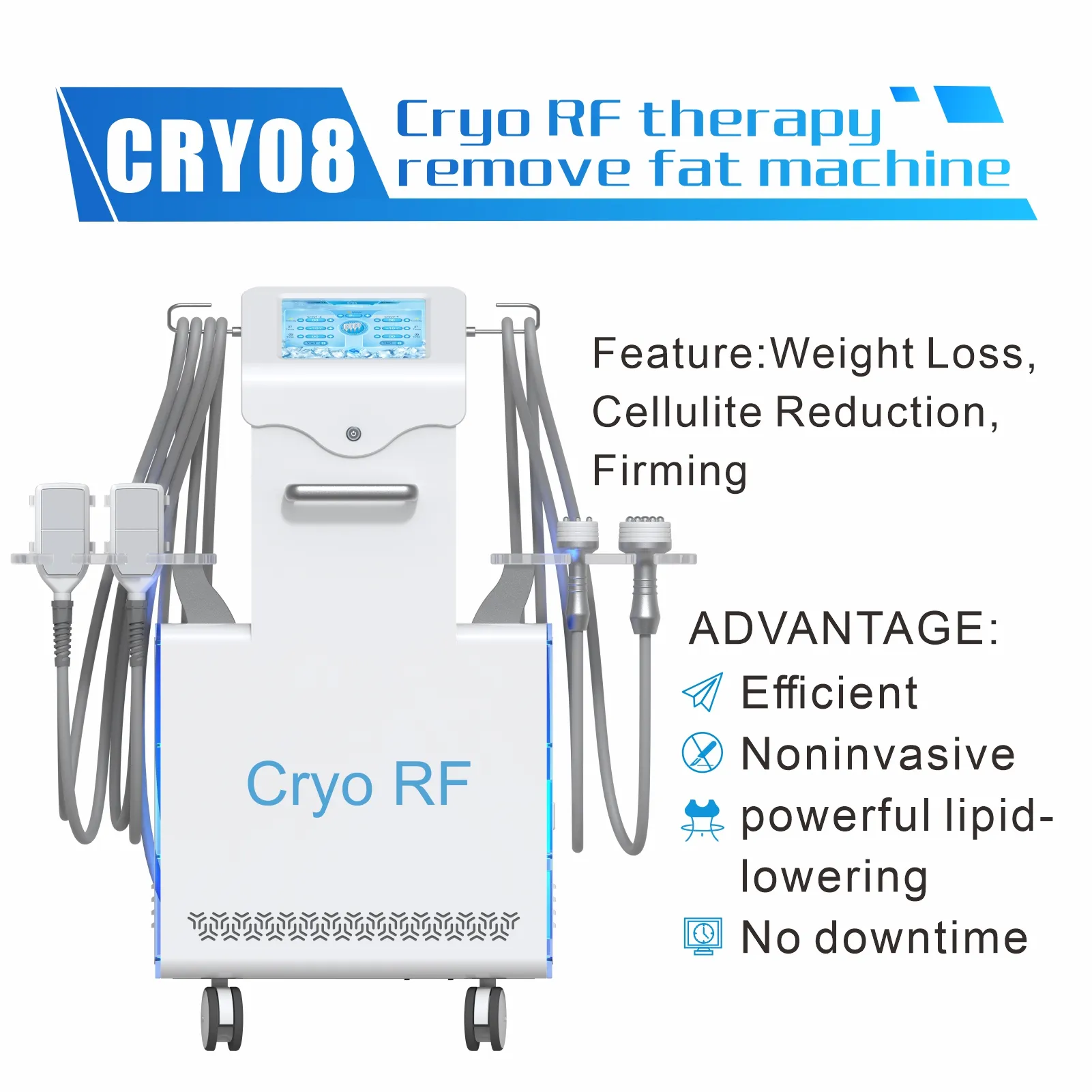 CRYORADIOFREQUENCY HOT COUMPINED COORING CRYOLIPOLYSIS RF CRYO FAT FREYZE SLIMMING MANISE脂肪削減体重減少サロン機器