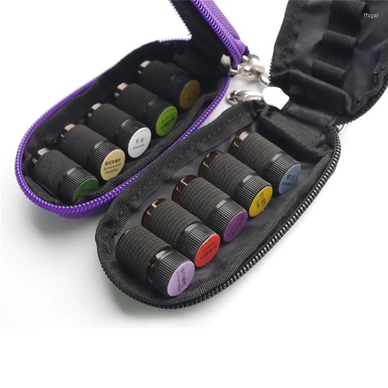 Förvaringspåsar 10 Slot Essential Oil Case skyddar Travel Organizer för 3 ml Rollers flaskpåse som bär sminkförhållanden