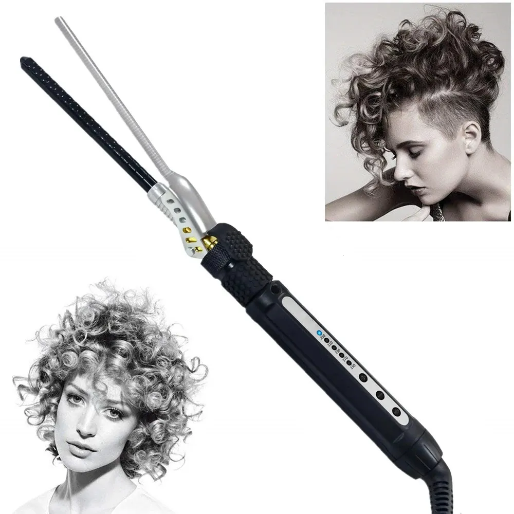 Curling Irons Professional 7mm Curling Iron Hair Waver Pear Flower Cone Ceramic Curling Wand Roller Salon Hair Curlers for Men Women 231120