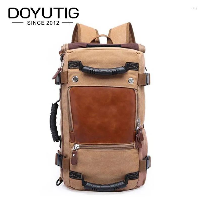 Backpack Men Cool Canvas enorme escola de viagens ombro com computador funcional versátil bolsa de laptop multifuncional h001