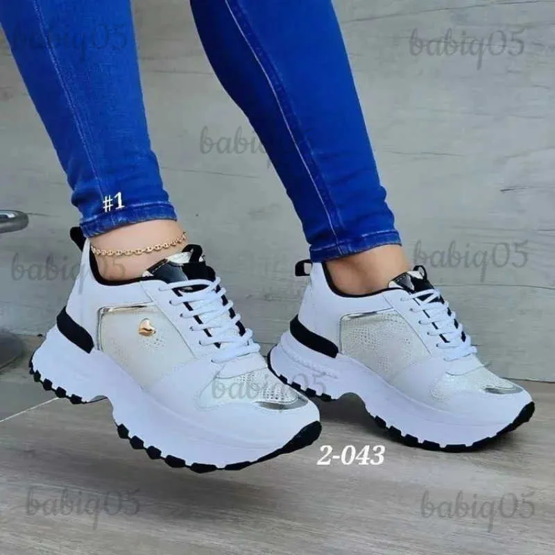 Dress Shoes 2023 Autumn Trend Sneakers Casual Leather Wedge Breathable Stitching for Vulcanized Fashion Couple Lace Up Tennis Sneakers Women T231121