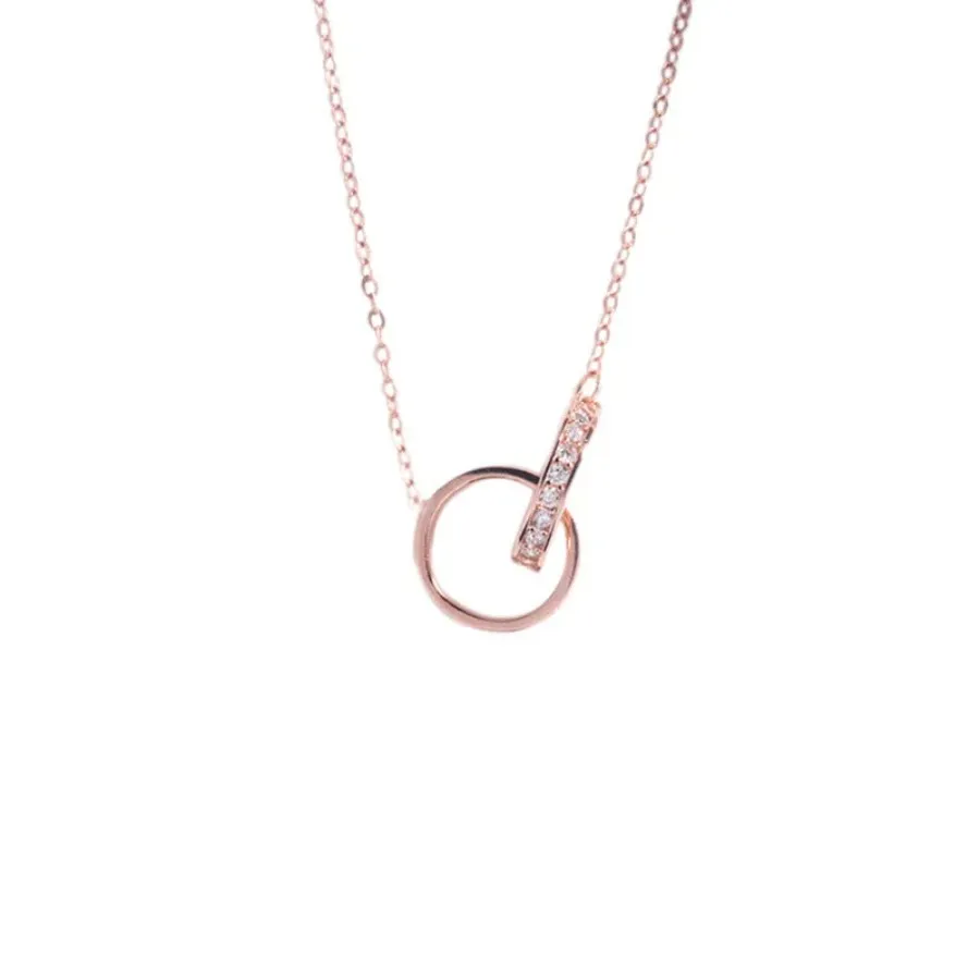 Collier de créateurs bijoux hommes femmes double anneau plein alésage deux rangées de collier de forage octogonal bouchon à vis amant couple cadeau avec boîte