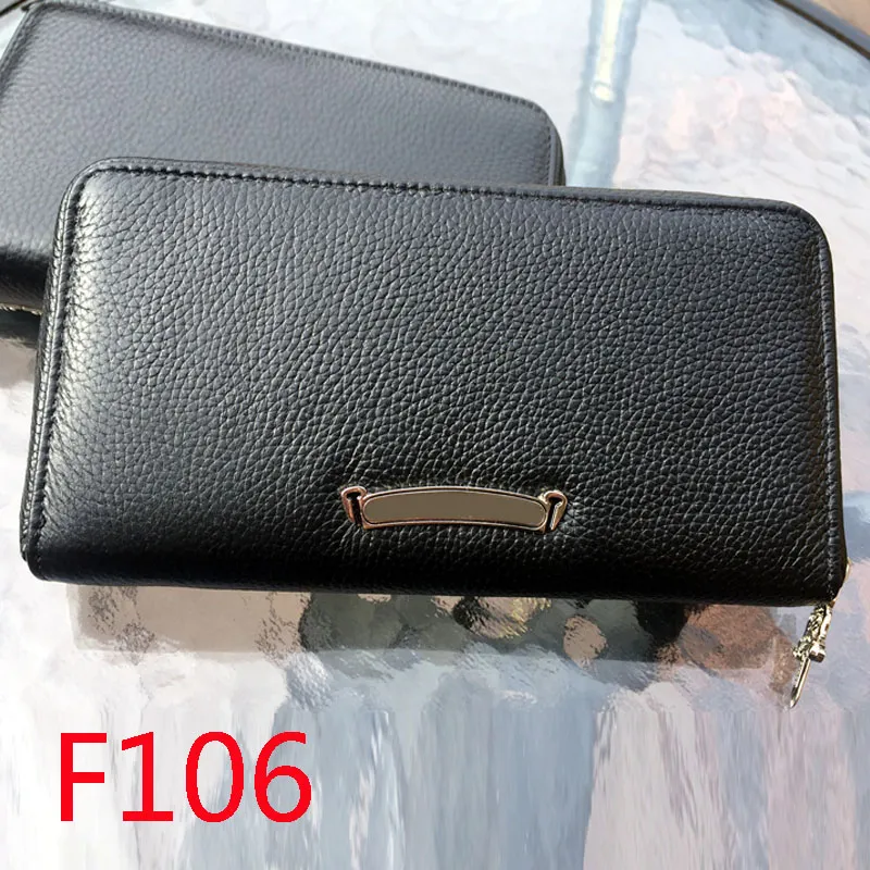 F106 Fashion Wallet Selection Cowwhide Cross Flower Zipper Formerized Fashion Letter Punk Street Dance Style Lover Gift