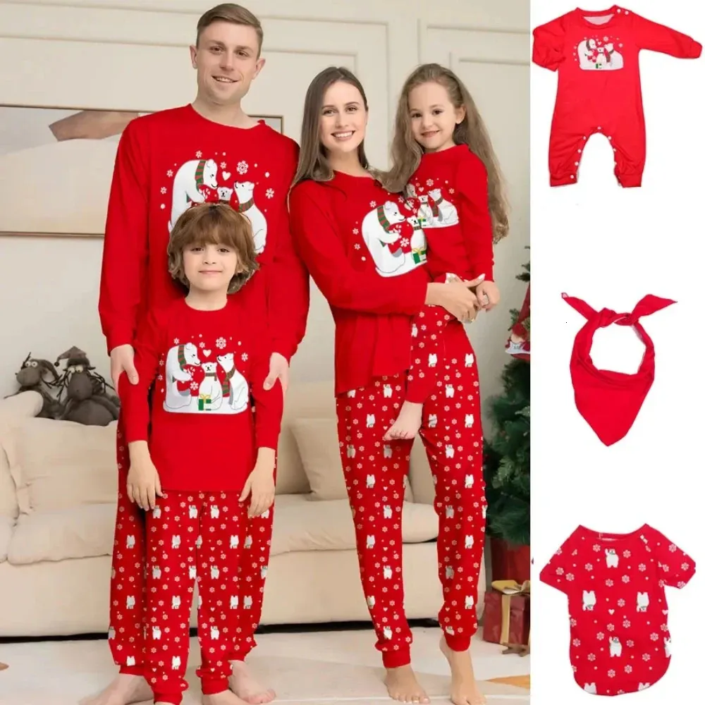 Conjunto de pijama com estampa de urso para a família, roupa de mãe de Natal, camisola, calças, roupa de dormir, roupas de família de Natal, pijama de Natal para a família 231121