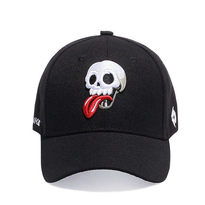 Bollmössor Summer Men's Baseball Cap Personlig Skull Dad Hat Sunscreen Women's Snapback Par Cap Embrodery Tongue Justerbar J230421