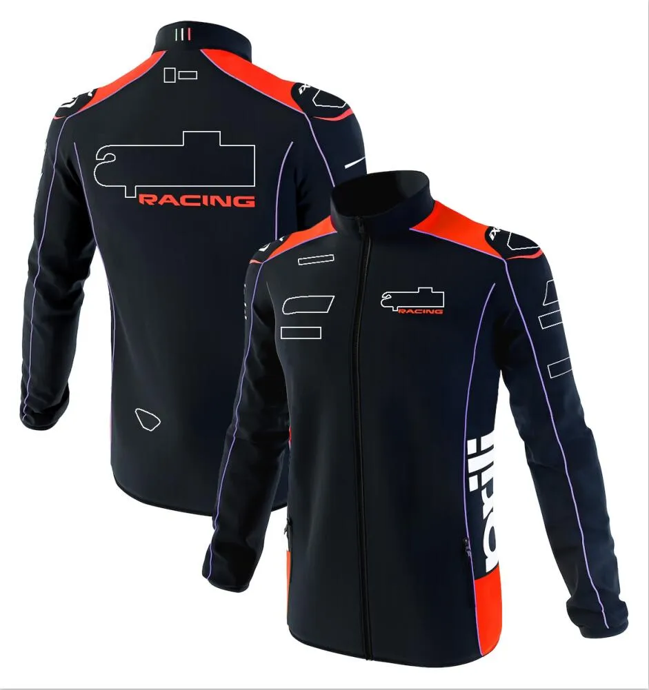 Nouveau produit Veste de moto équipe style fan course printemps et automne costume de course veste grande taille pour hommes décontracté soft shell à capuche personnalisé grande taille