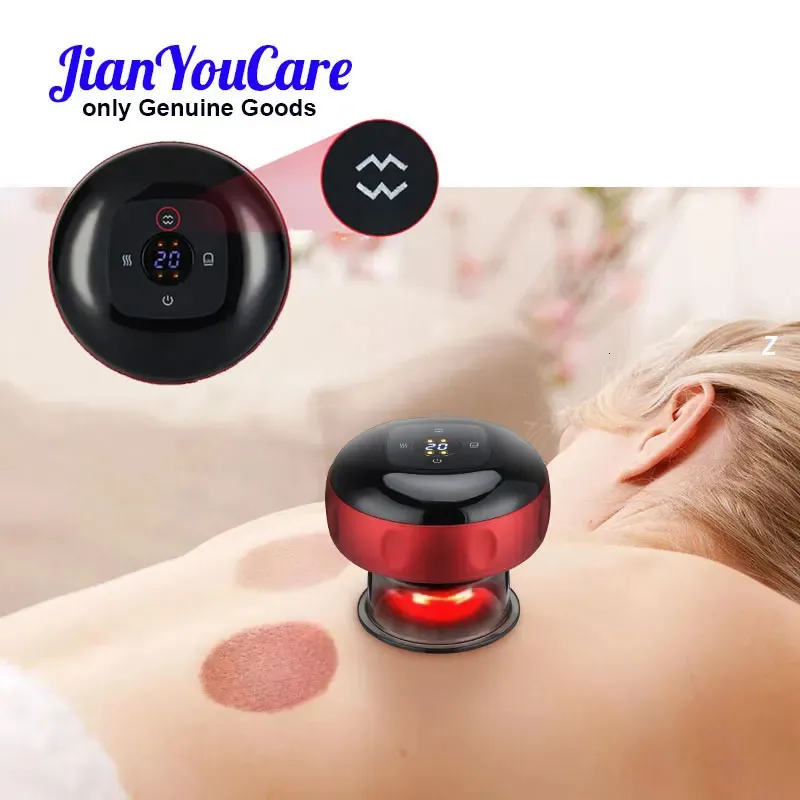 Masseur de dos JianYouCare dispositif de ventouses sous vide électrique pots de grattage de peau corps chauffage infrarouge ventouses Guasha Anti Cellulite 231121