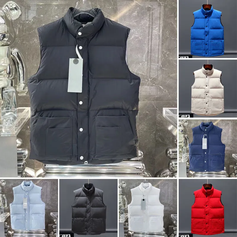 Mens Down Parkas 2023 Moda Homens Colete Colete de Algodão Designs e Mulheres Sem Mangas Jaqueta Puffer Outono Inverno Casacos Casuais Casais Coletes Manter Aquecido c