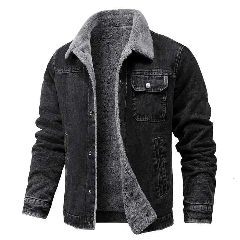 Hommes vestes hiver veste revers agneau cheveux épaissi Denim haute qualité décontracté serré chaud coton rembourré vers le bas 231120