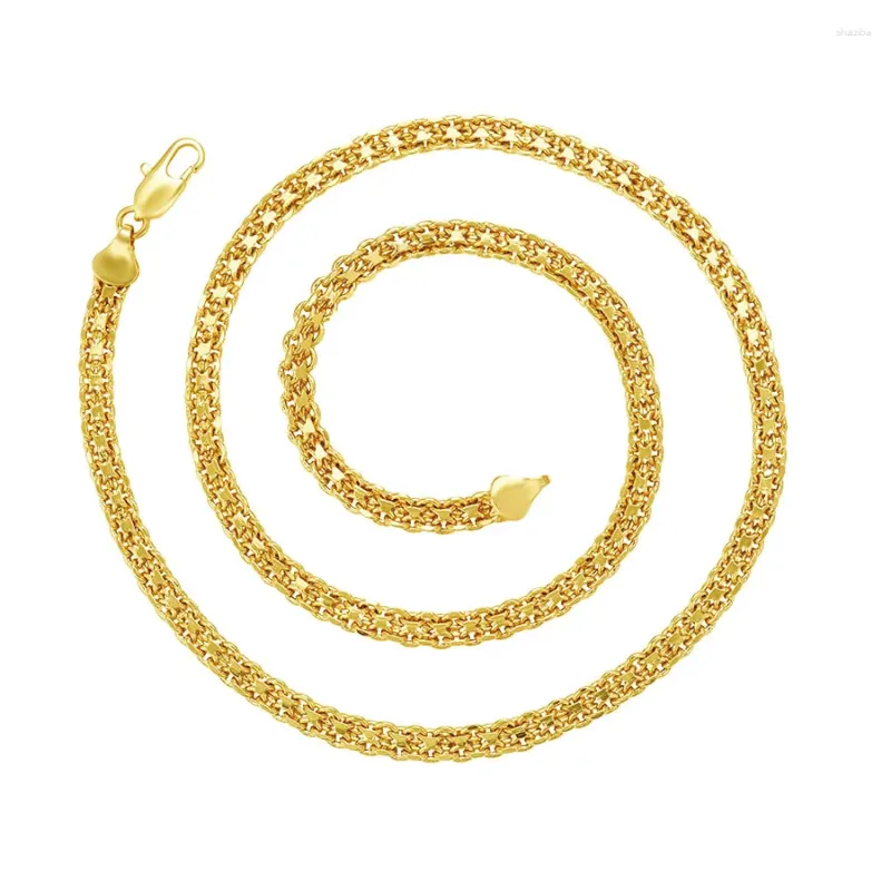 Chains XP Jewelry --( 45 / 50 Cm X 5 Mm) 24 K Pure Gold Color Chain Necklaces For Men Women Fashion Nickel Free