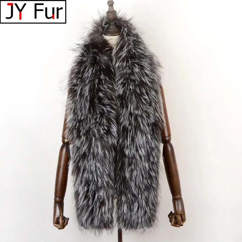 Scarves Women Real Fox Fur Scarf Long Style Lady Warm Soft Knitted Real Fox Fur Shawl Wrap Natural Fox Fur Pashmina Scarves 231120