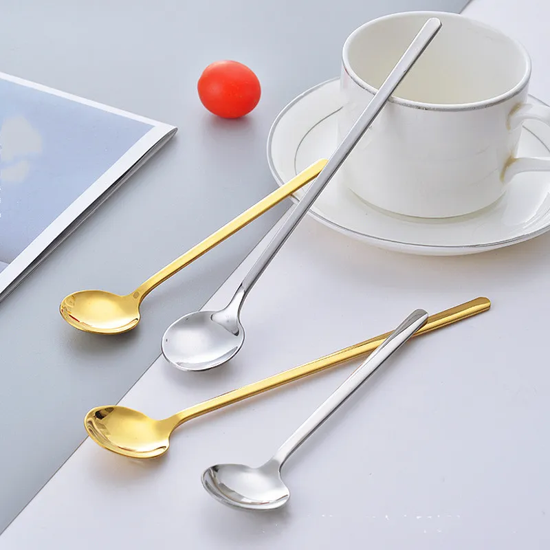 Kitchen Tool Coffee Spoon Long Handled Portable Mixing Spoon Tableware Kitchen Accessories Flatware