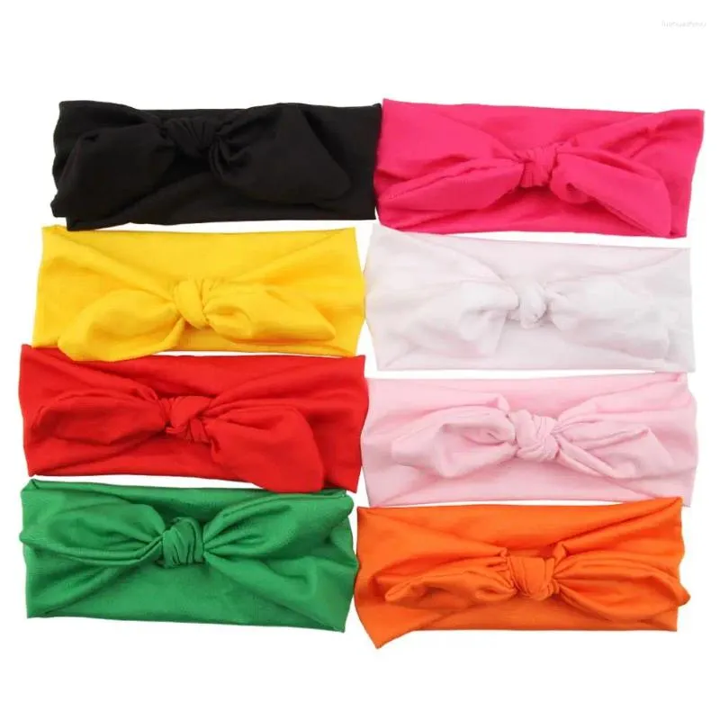 Hårtillbehör 5st 32 cm Fashion Elastic Top Knot pannband för barnflickor Wrap Bands Ears Turban Stark hårband