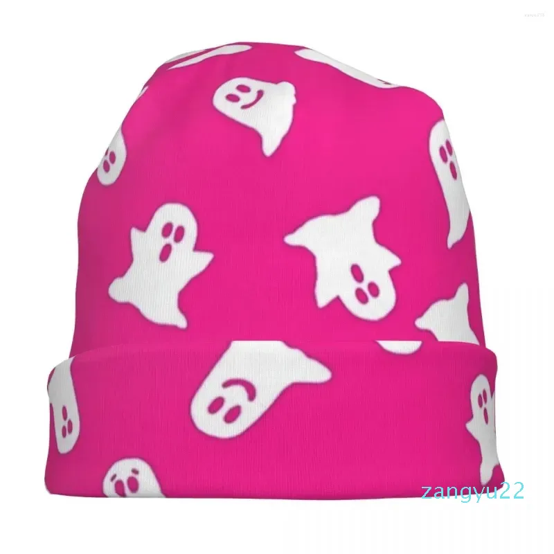 Bérets Rose Fantômes Halloween Skullies Bonnets Chapeau Hip Hop Hommes Femmes Casquettes En Plein Air Chaud Thermique Élastique Bonnet Chapeaux