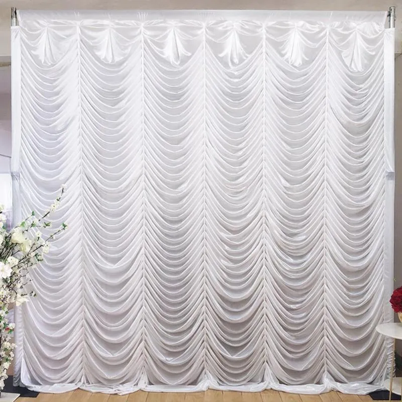 Party Dekoration Ankunft 3m H X3m W Ice Silk Hintergrund Wave Valance Swag Hochzeit