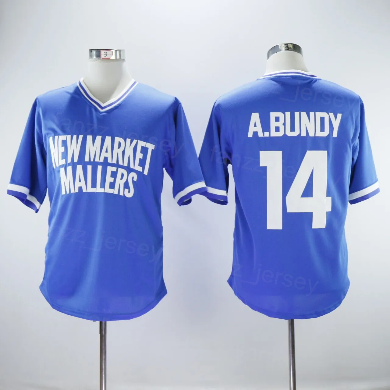 Baseball Moive New Market Mallers Jersey 14 Al Bundy Retro Cooperstown Vintage Team Cool Base College University Pull Respirant Broderie Team Blue High