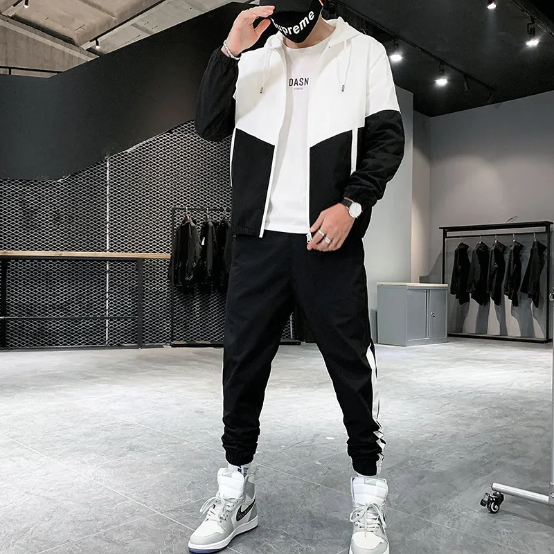 Men's Sports Suit Tracksuit with Zip Leisure Sports Set