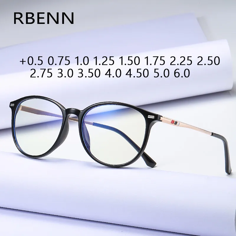 Occhiali da lettura RBENN Fashion Ultralight TR90 Occhiali da lettura Uomo Donna Classic Anti Blue Light Computer Reader con diottrie 0.5 0.75 1.50 2.50 230421